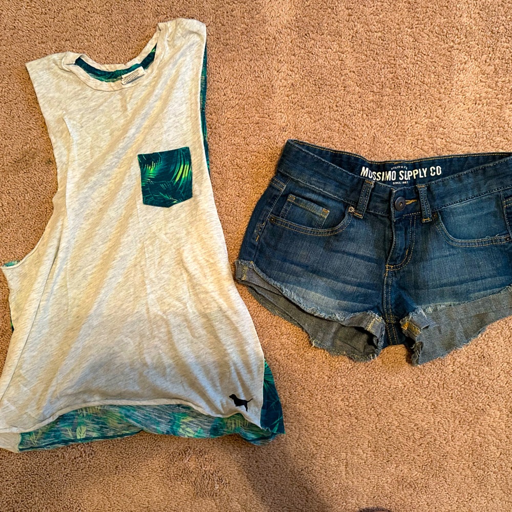 BUNDLE! Pink Tank and Mossimo Shorts